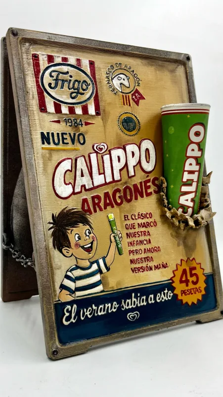 El verano sabía a esto🥹 Cartel retro del Calippo de Frigo pero en versión maña!🍦☀️ Estas piezas servirán de…