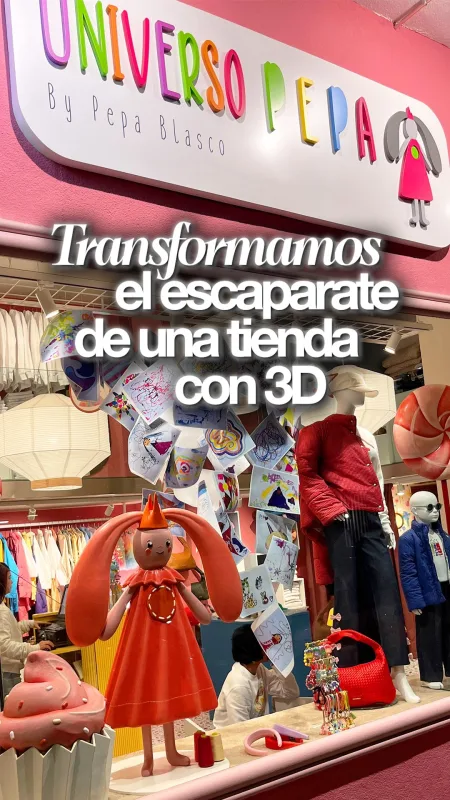 Usando la impresión 3D para decorar escaparates de tiendas bonitas y con un trasfondo muy especial😍 ¡A por m…