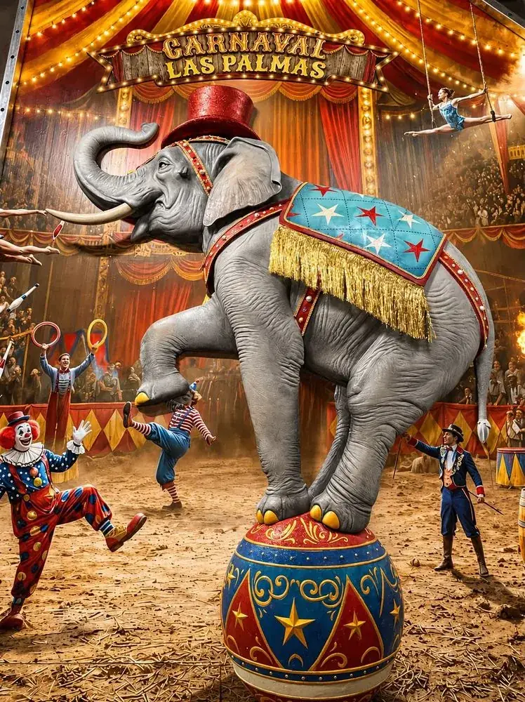 Figura de gran formato — elefante de circo