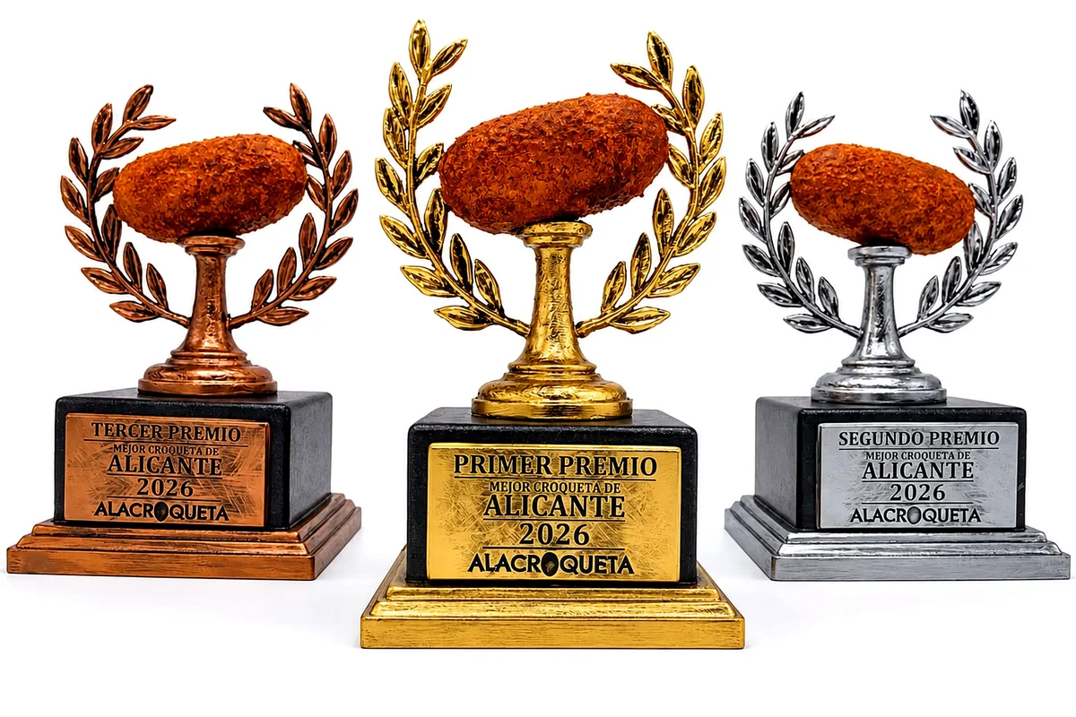 Premios a la mejor croqueta de Alicante, oro plata y bronce